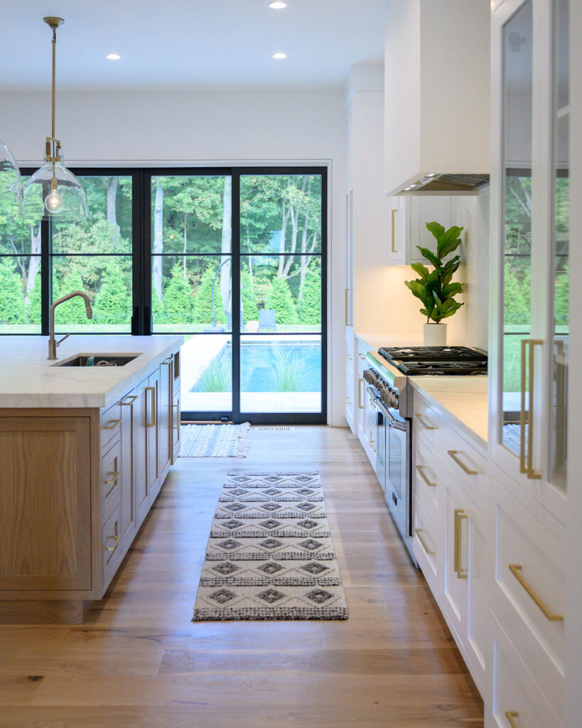 Kitchen with Pool View