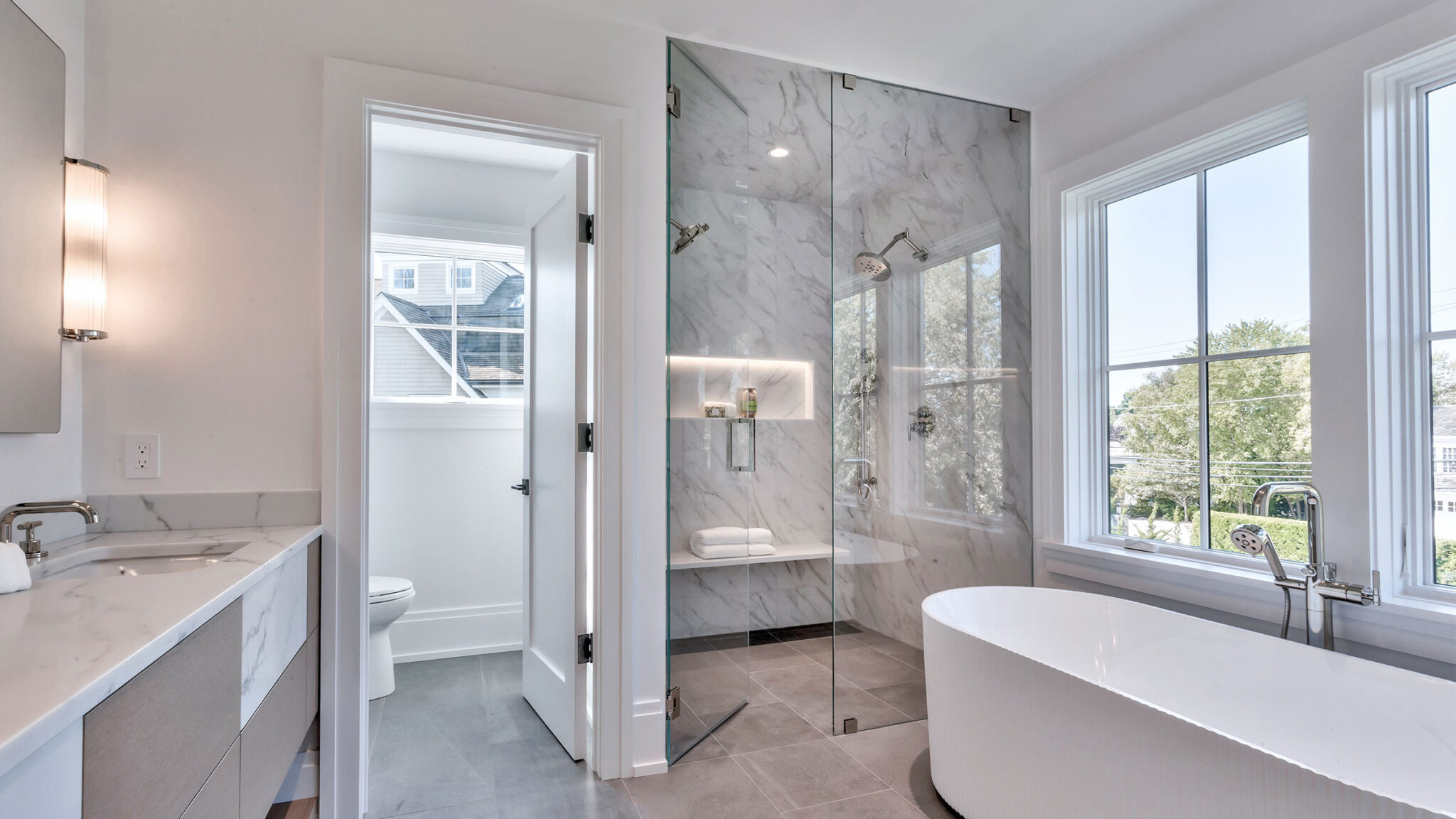 Old Greenwich new house master bathroom